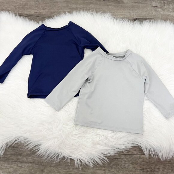 Cat & Jack 12M Rash Guard Bundle Gray Navy Blue - Picture 1 of 4